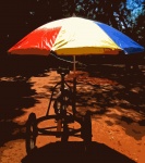 Cutout Of Bicycle Cart & Umbrella