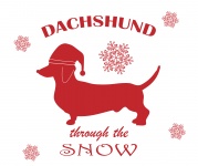 Dachshund Dog In Christmas Hat