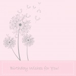 Dandelion Flowers Birthday Card