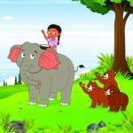 Elephant, Little Indian Girl, Bear