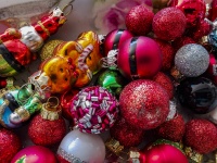 Flat Lay Christmas Baubles