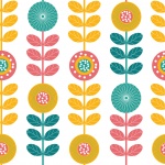 Floral Retro Pattern Background