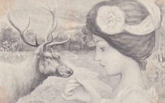 Girl And The Deer By B. Patella