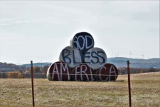 God Bless America On Hay Bales