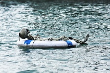 Halloween Skeleton Floating In Lake