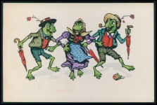 Happy Party Dressed Frogs
