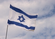 Israeli Flag Waving In The Wind