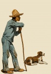 Man And Dog Vintage Art