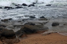 Sea Water Washing Over Rocks