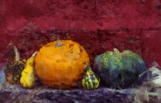 Sketchy Painting Of Autumn Gourds