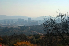View Of Smog Covered Urban Area