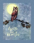 Vintage Winter Owl Poster
