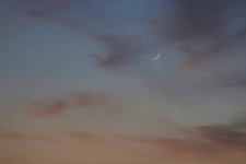 Waxing Crescent Moon During Sunset