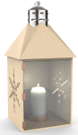Wood Christmas Lantern With Candle
