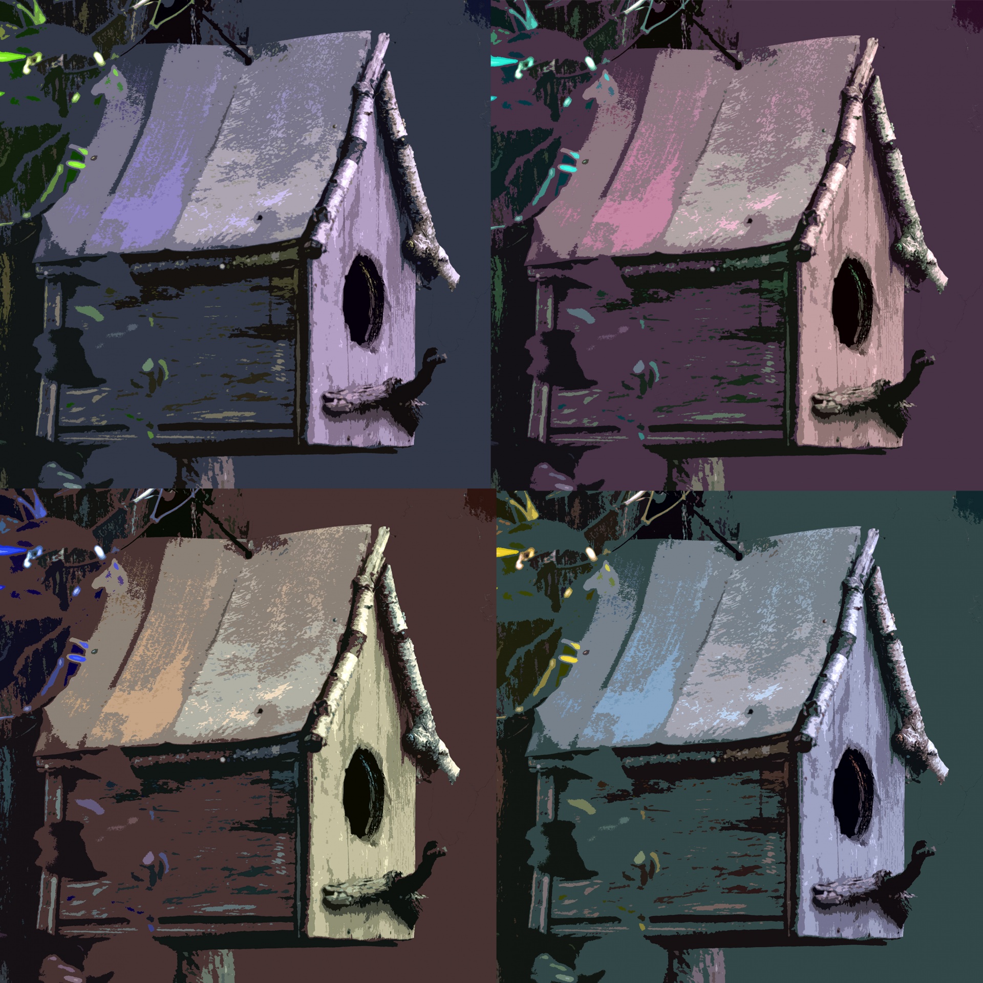 Birdhouse Artistic Affect 4 Color