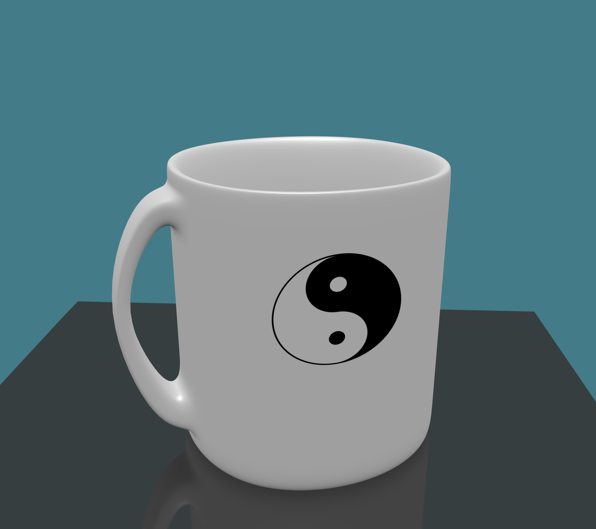 personalized white mug yin yang