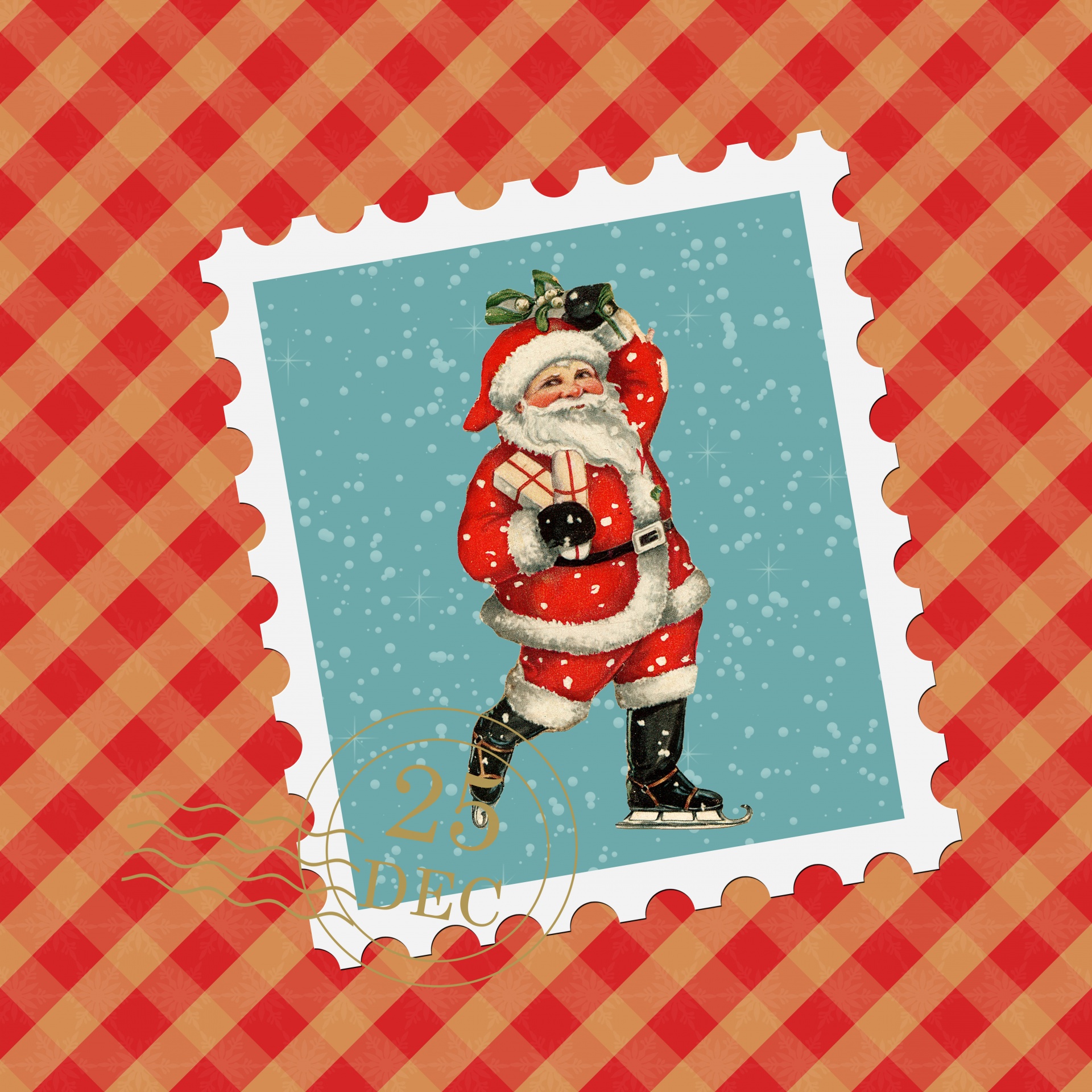 Christmas Santa Postage Card