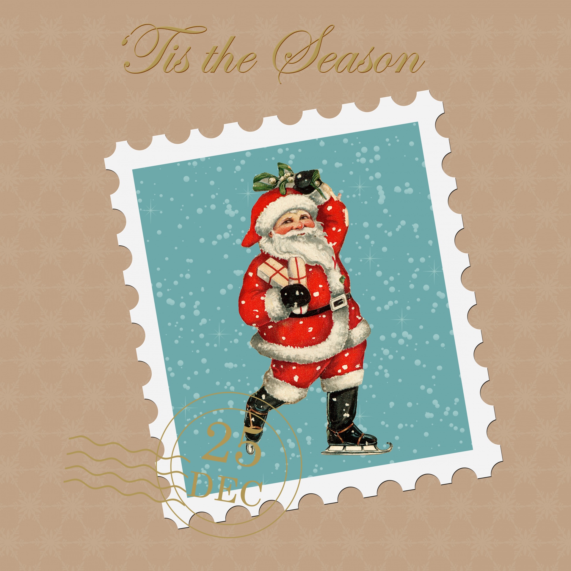 Christmas Santa Postage Card