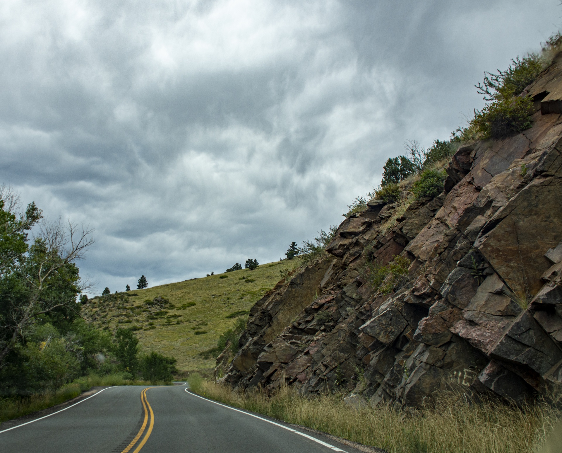 Highway winding through mountains of Colorado