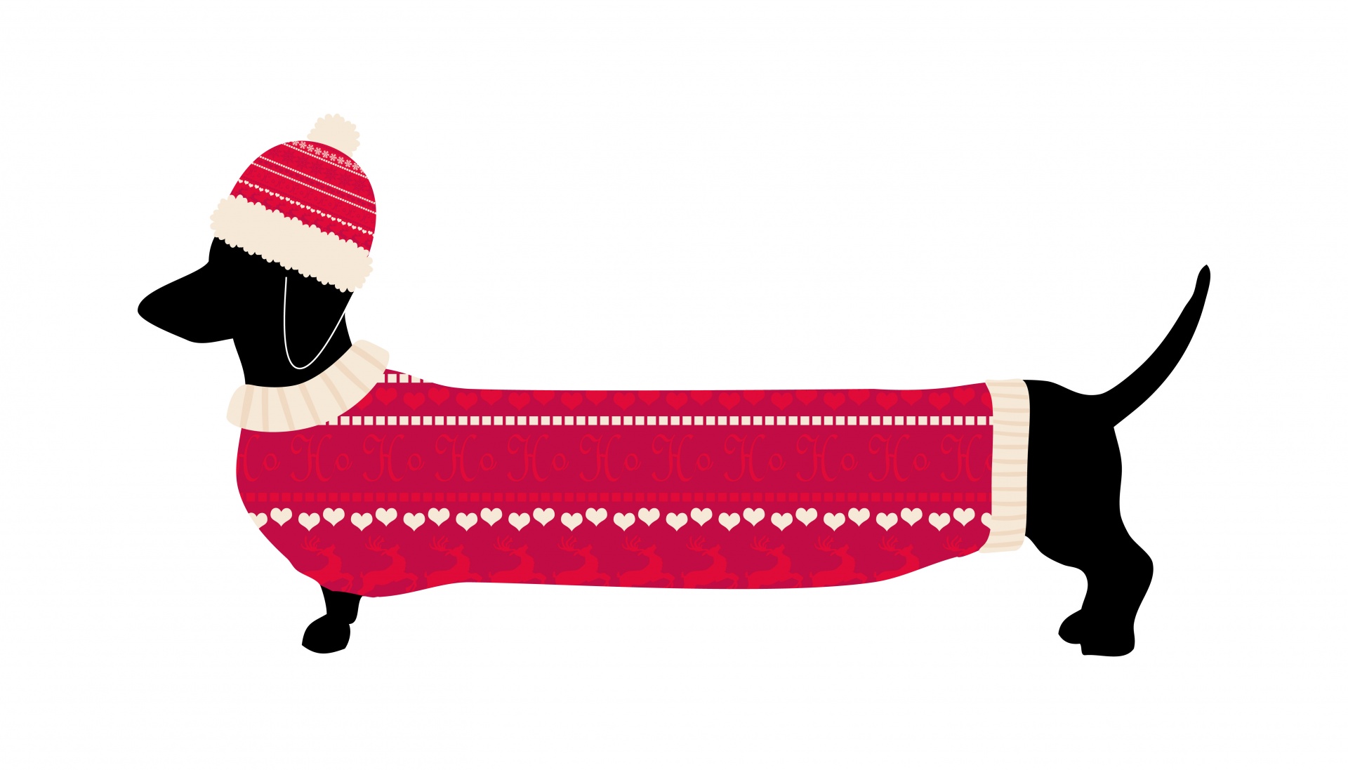 Dachshund Dog In Christmas Sweater