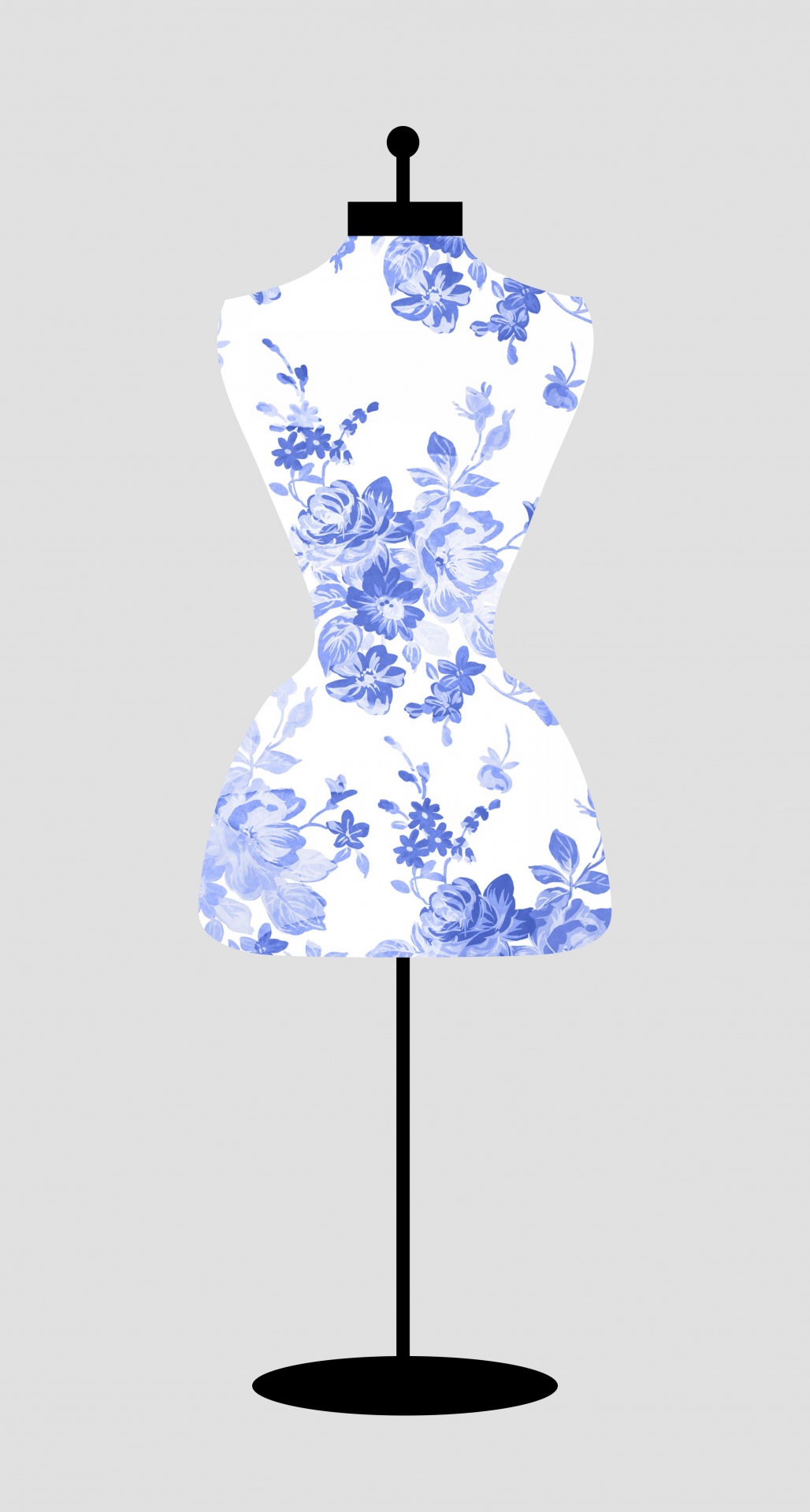 Dress Form Floral Retro