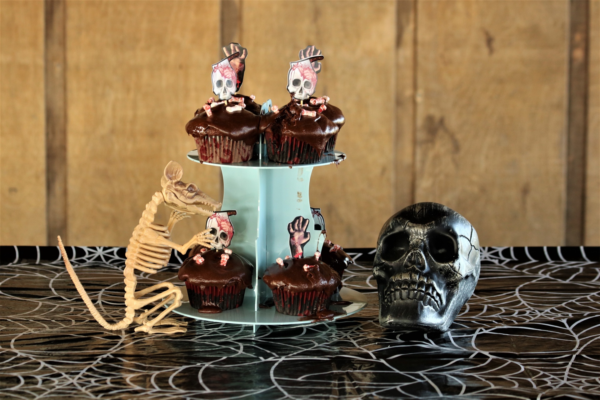 Halloween Cupcakes And Skeletons