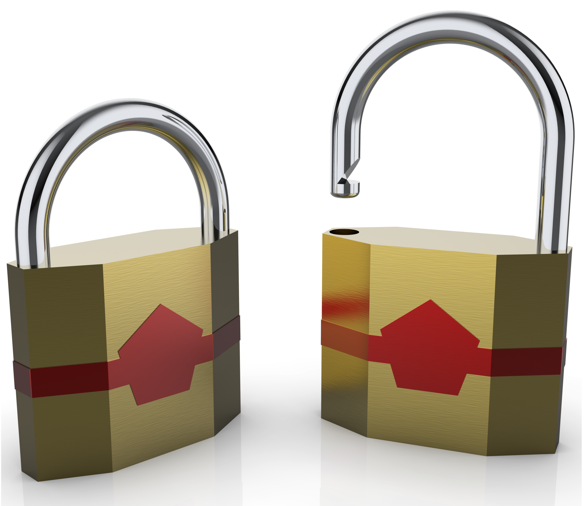 Padlock Open And Closed