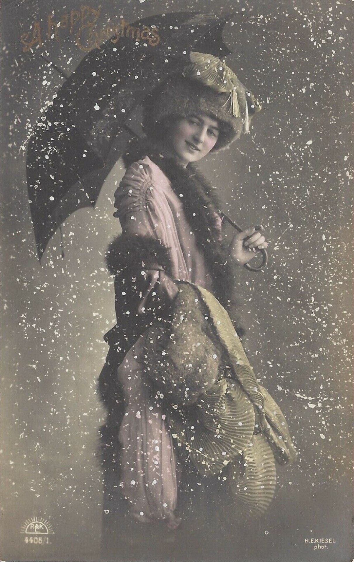 Let it Snow Happy Christmas Artist Unknown Year 1910 Public Domain,
