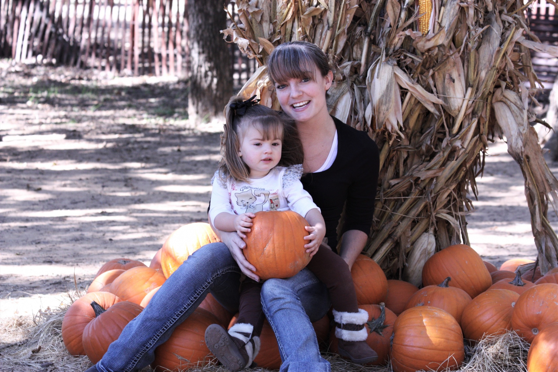 Mother And Child At Pumpkin Patch 3