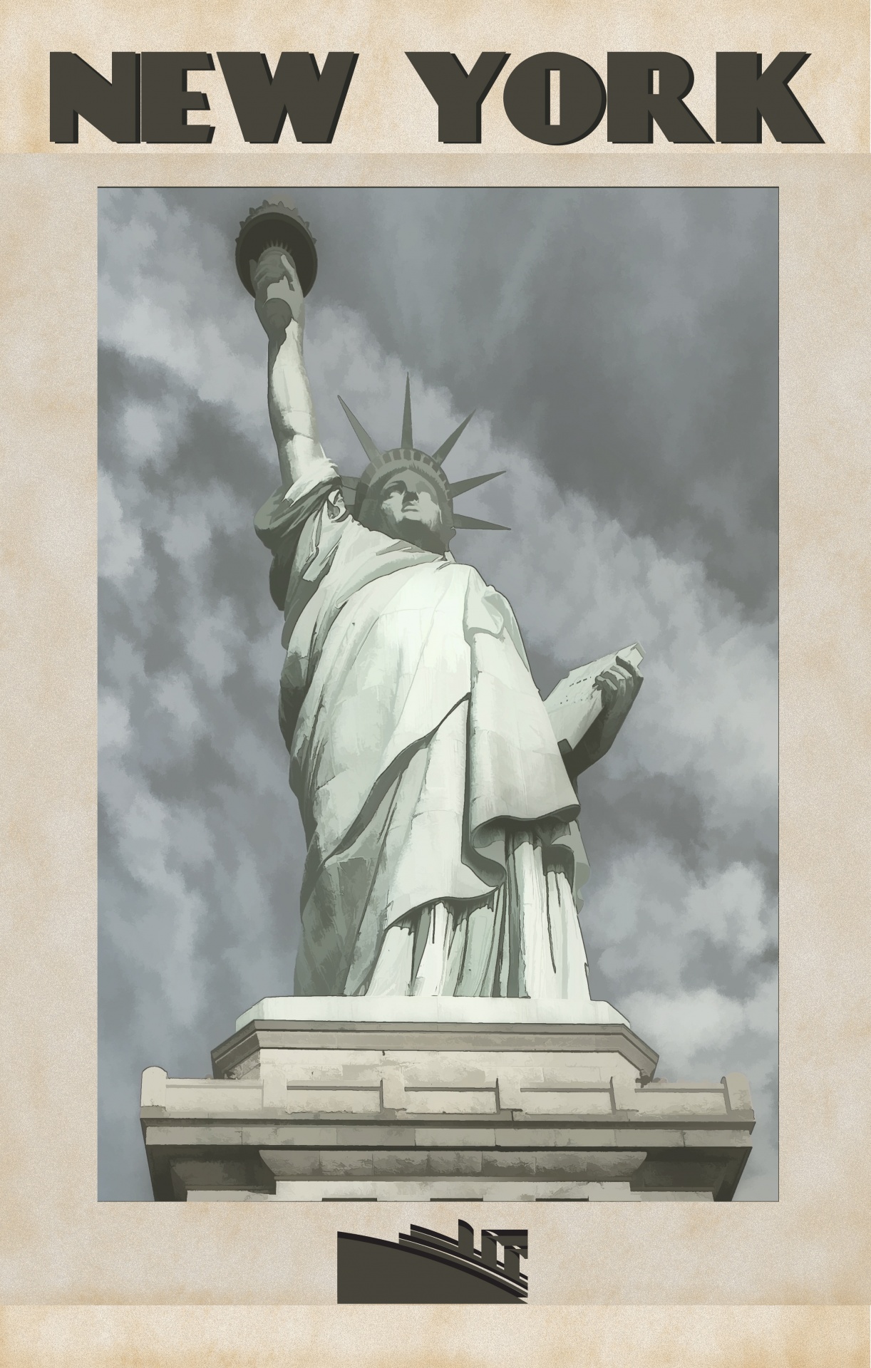 Statue of Liberty New York travel poster
