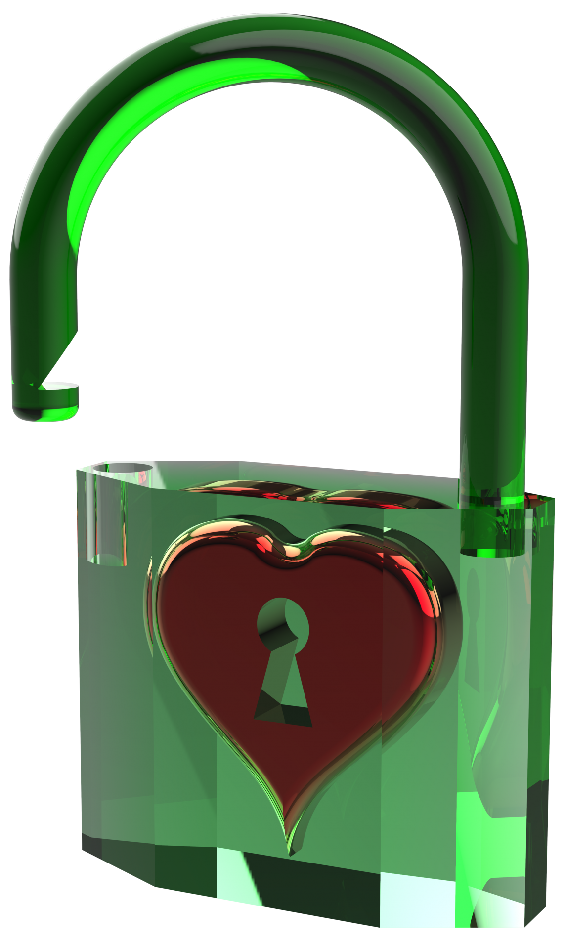 Open Padlock With Heart