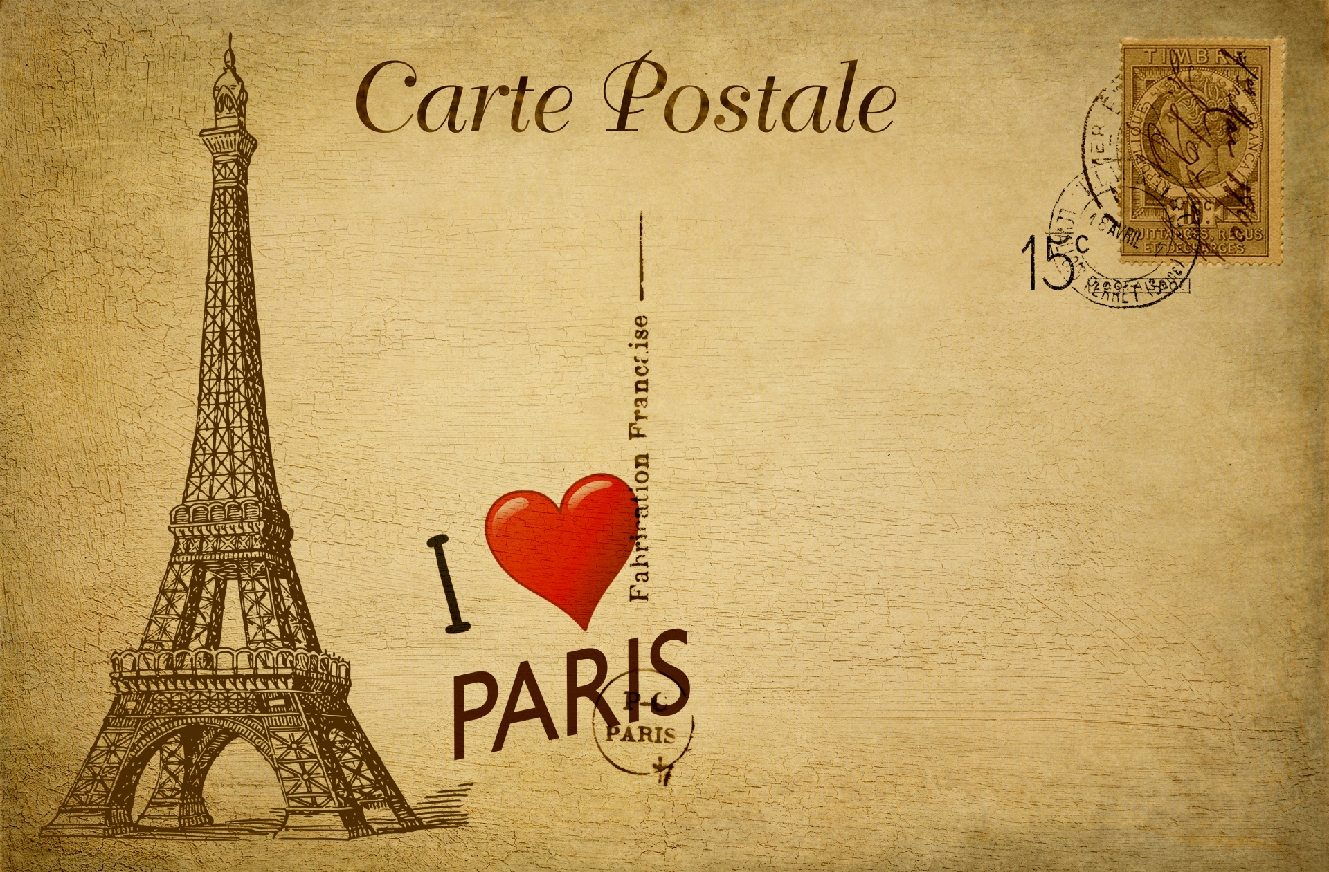 Postcard Paris Eiffel Tower