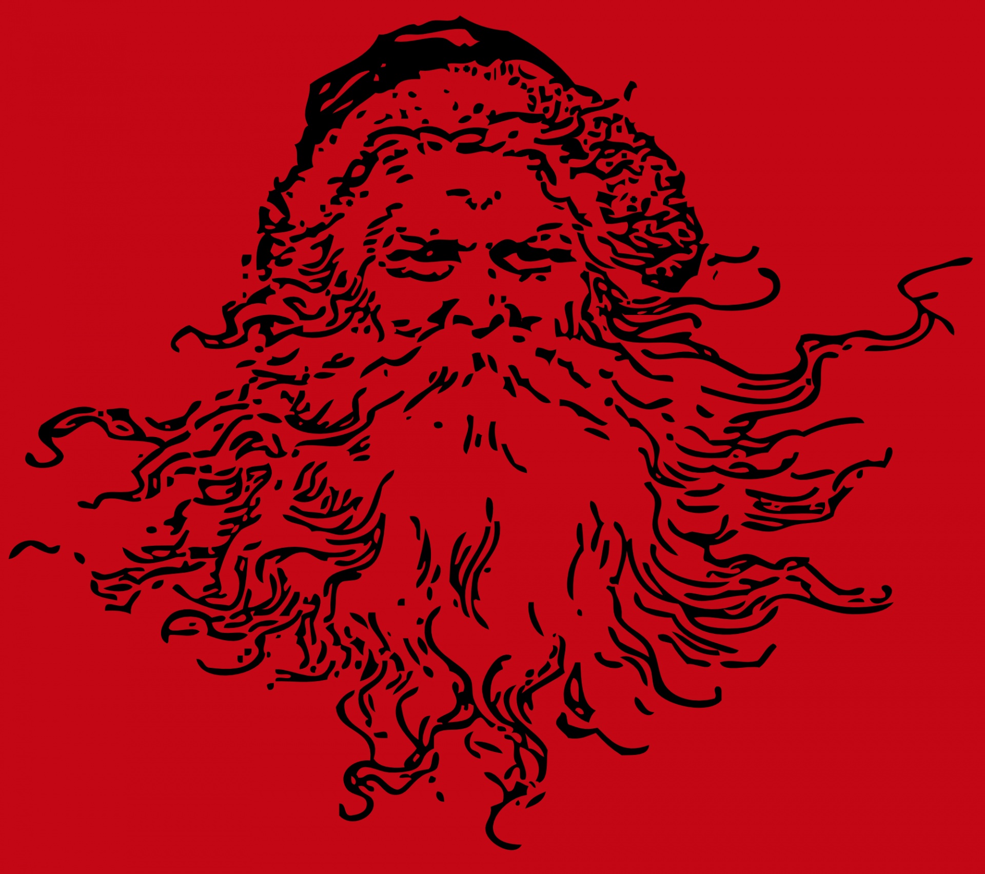Serious Santa On Red