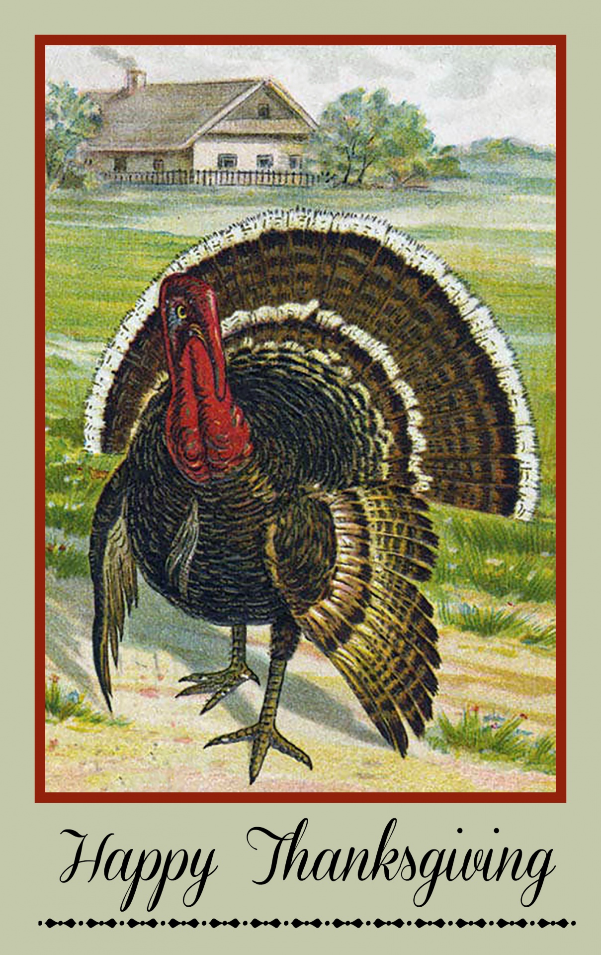vintage poster for Thanksgiving featuring a turkey