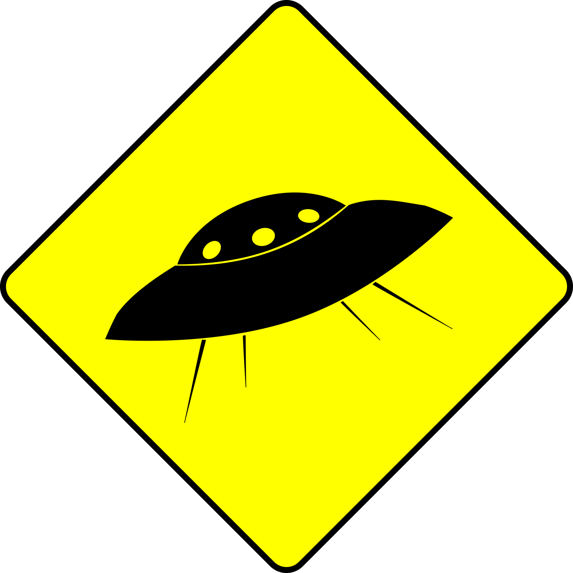 Warning UFO Sign