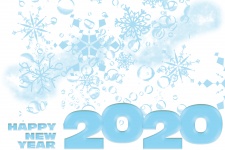 2020 Blue And White Postcard