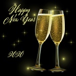 2020 Happy New Year Gold Black