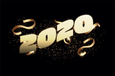 2020 New Year Ribbon Background