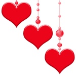 3 Hanging Hearts And Beads