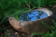 Bird Bath In Hollow Stone