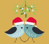 Birds Under Mistletoe