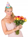 Birthday Girl With Flowers