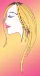 Blond Woman. Pink Lipstick