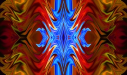 Blue And Orange-red Flame Pattern