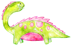 Green Watercolor Dinosaur