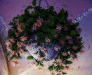 Hanging Basket Of Flowers Painting