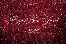 Happy New Year On Burgundy Glitter