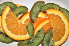 Kiwi And Orange Slices Close-up