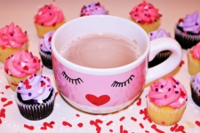 Little Cupcakes And Pink Cup