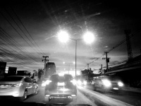 Night Driving Black And White